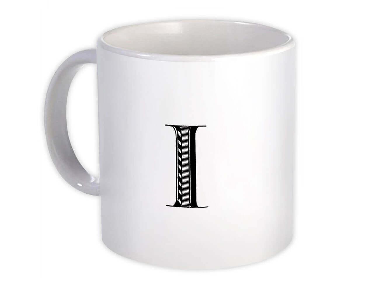 Geschenkbecher: Monogramm Buchstabe I Name