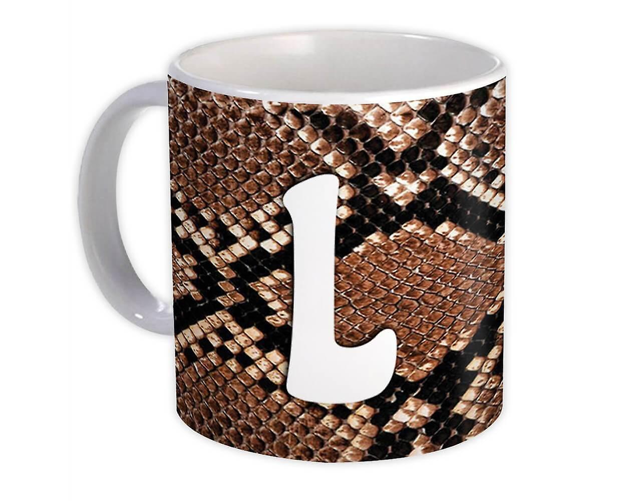 Geschenk-Becher: Monogramm Buchstabe L Schlange