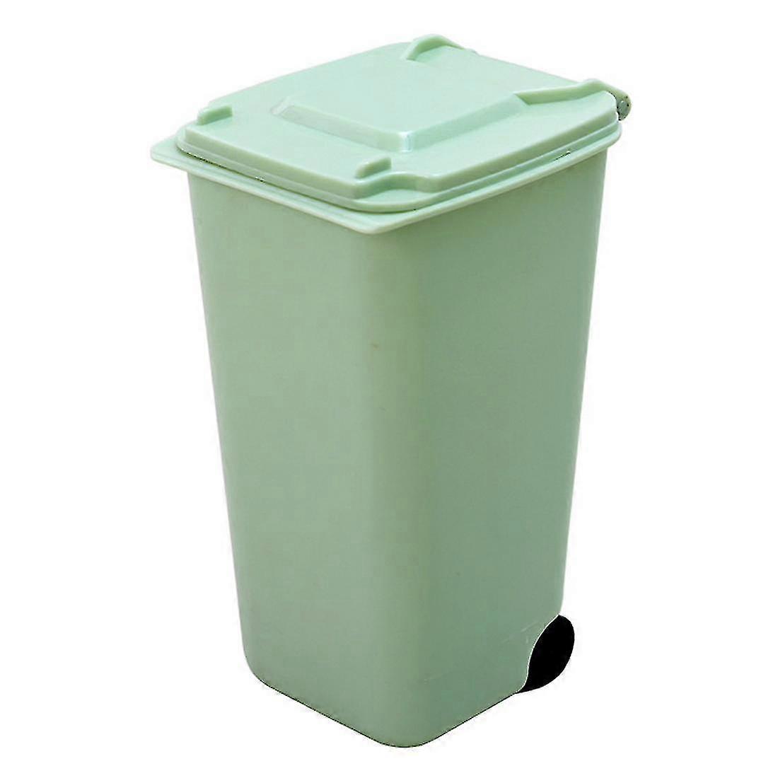 Mini Desktop Trash Can 4color Garbage Storage Box Living Room Coffee Table With Cover Small Paper Basket Plastic Garbage Bag Zekai