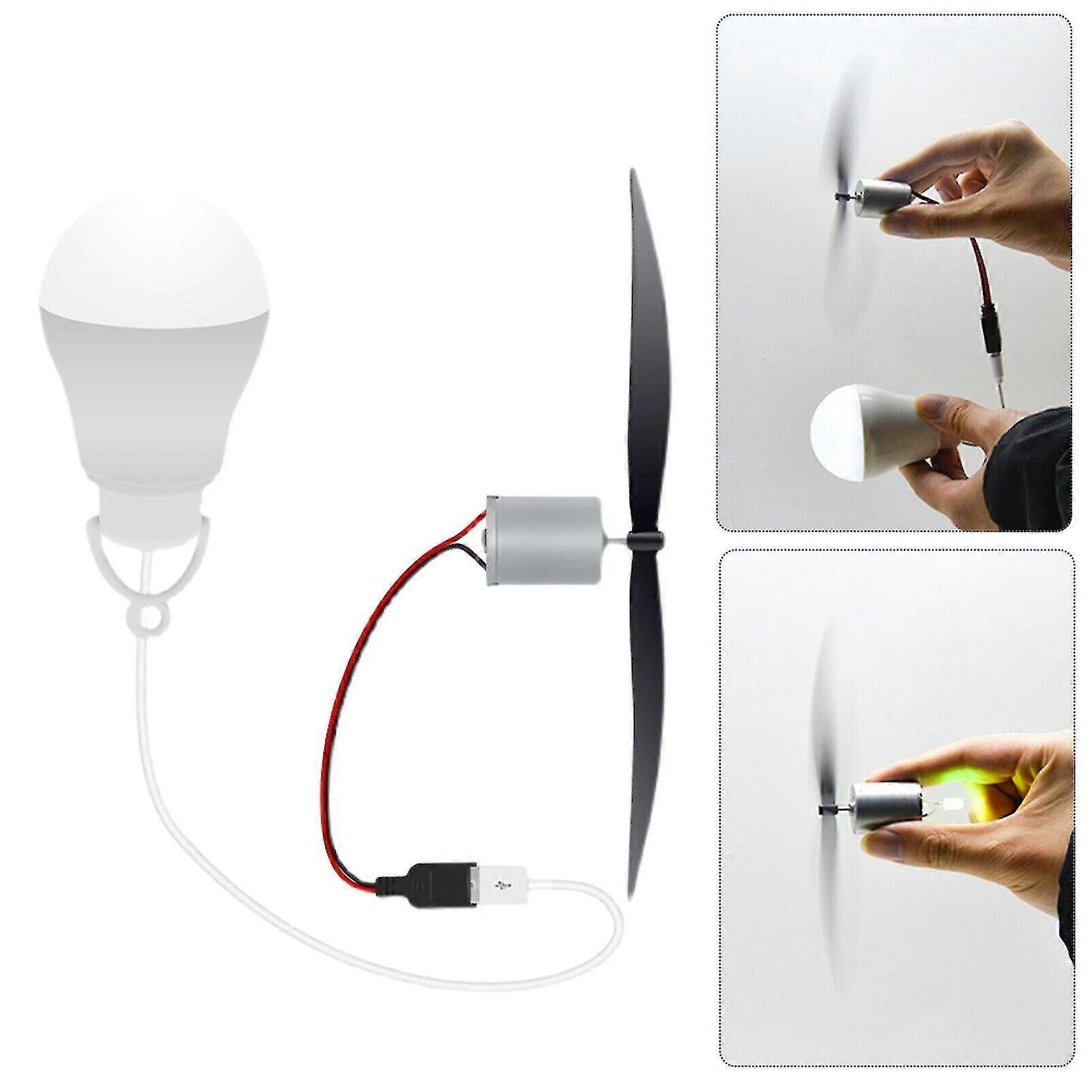 Micro generatore eolico Turbine alimentazione con lampadina Teaching Model Kit fai da te