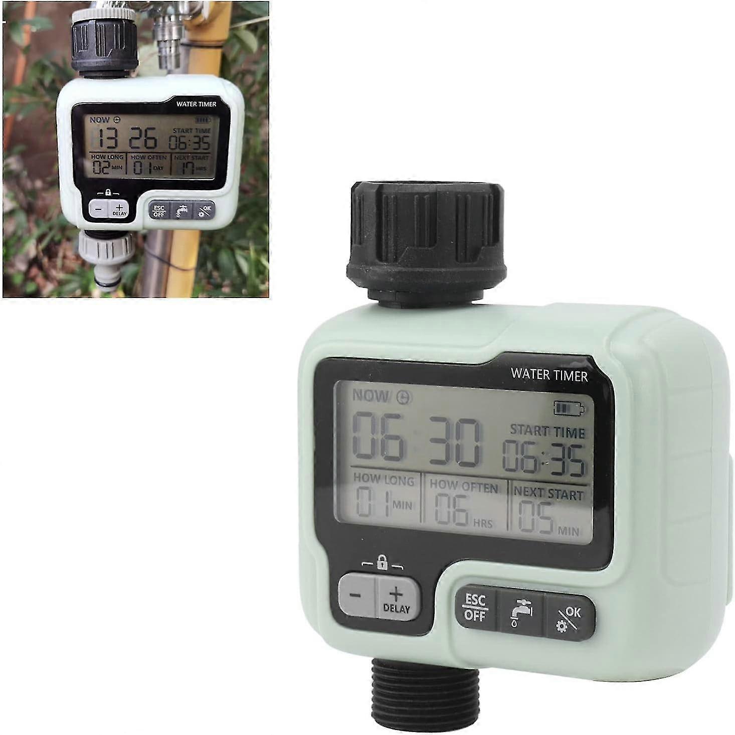 Timer per irrigatori, timer per irrigazione programmabile, controller per irrigatori, offre anche irrigazione manuale, per prati esterni, giardini, terreni agricoli
