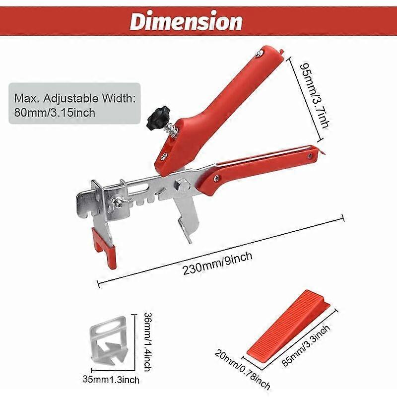 Tile Leveling System Tile Leveling Block 300 Pcs Leveler Spacers Clip Self-Leveling Tile Leveling System Tile Leveler Ceramic Leveler for Ceramic Tile