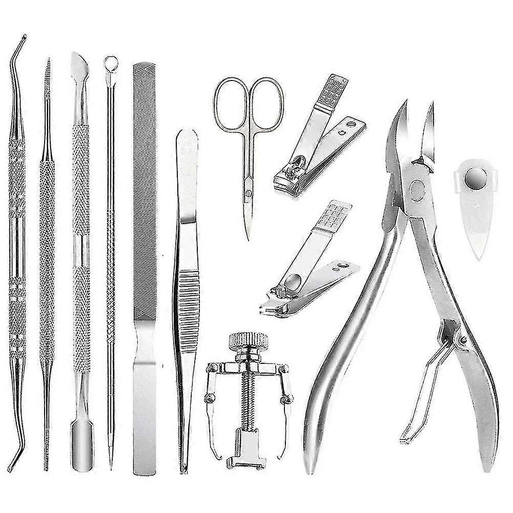 12pcs / set Ingrown Toenail Tool Pédicure Tools Ménage Nail Clipper Set Pedicure Kit