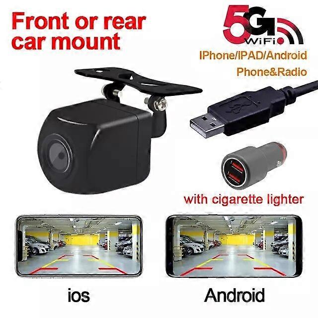 car wifi5 camera wireless Car Rear view Reverse backup camera Front view camera USB power supply 5V  wireless reversing camera