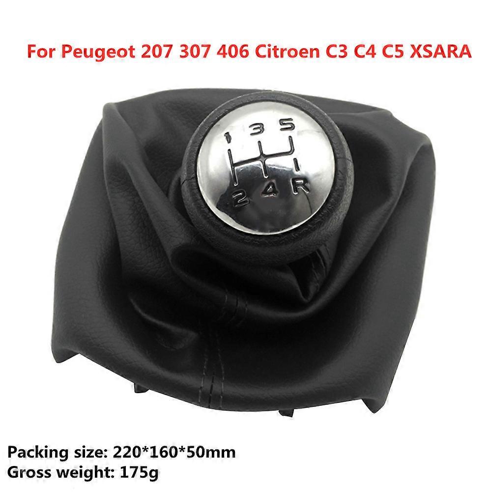 5 Speed Gear Shift Knob Shifter Replacement For Peugeot 307 Car Gear Shift Knob Boot For Peugeot 307 207 Citroen C3 C4 C5 Parts - Gear Shift Knob