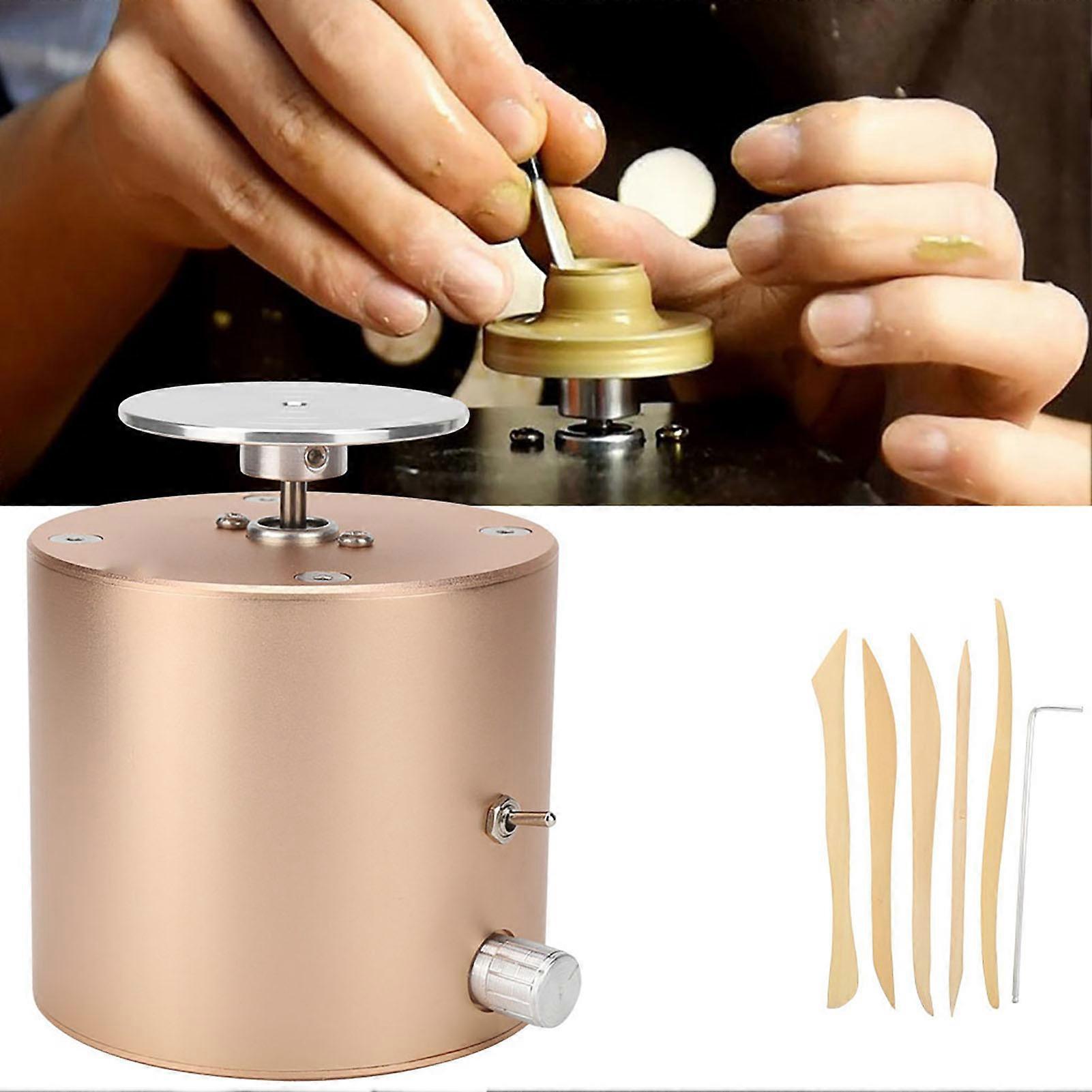 6.5cm Mini Pottery Wheel 2000RPM Machine with Clay Ceramic Tools for School Home Craft Use