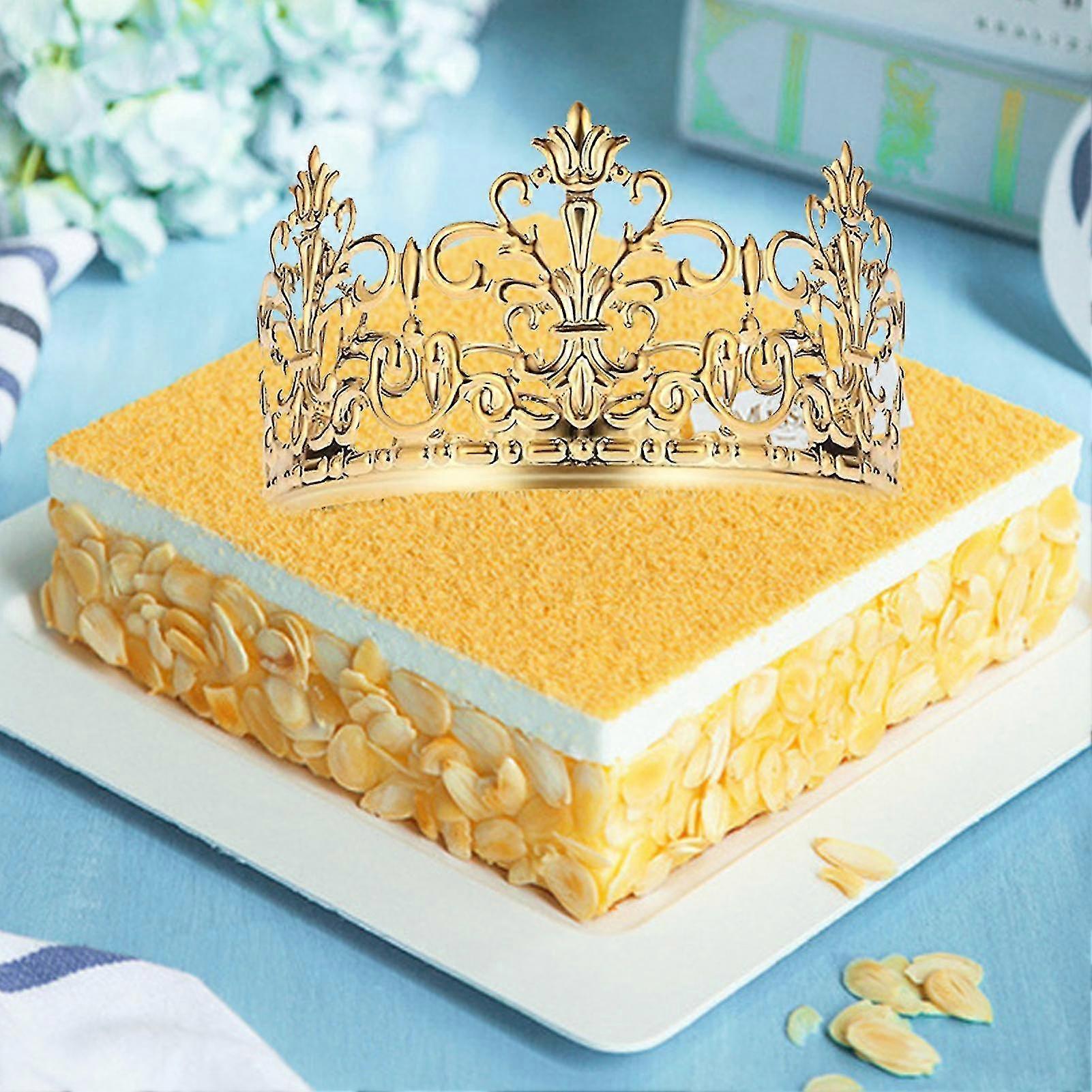 Goldene Krone Kuchenaufsatz Aus Metall – Vintage Design, Ca. 12.5 X 12.5 X 11.5 Cm – Für Geburtstagspartys & Feste