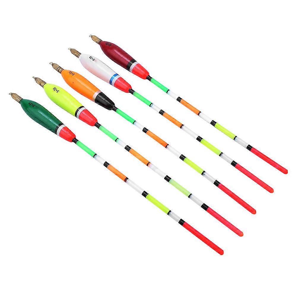 5PCS Multiple Color Balsa Wood Fishing Float Bobber Bite Indicator Angling Equipment(5+2g )