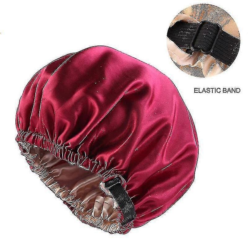 Women's Satin Nightcap Invisible Flat Adjustable Button Nightcap
