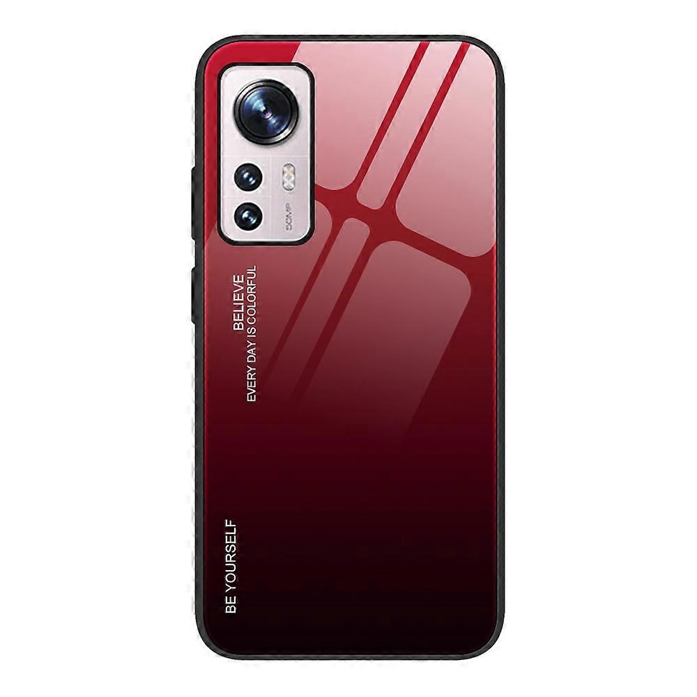 Gradient Color Design Case for Xiaomi 12 5G/12X 5G/12S 5G, Tempered Glass + PC + TPU Well-protected Cover Phone Shell