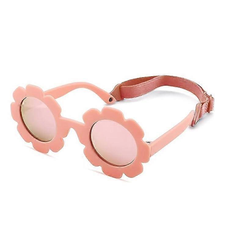 Esnek Bükülebilir Çiçek Bebek Polarize Güneş Gözlüğü Yeni Doğan Bebek Kızlar için Askılı Yaş 0-24 Ay