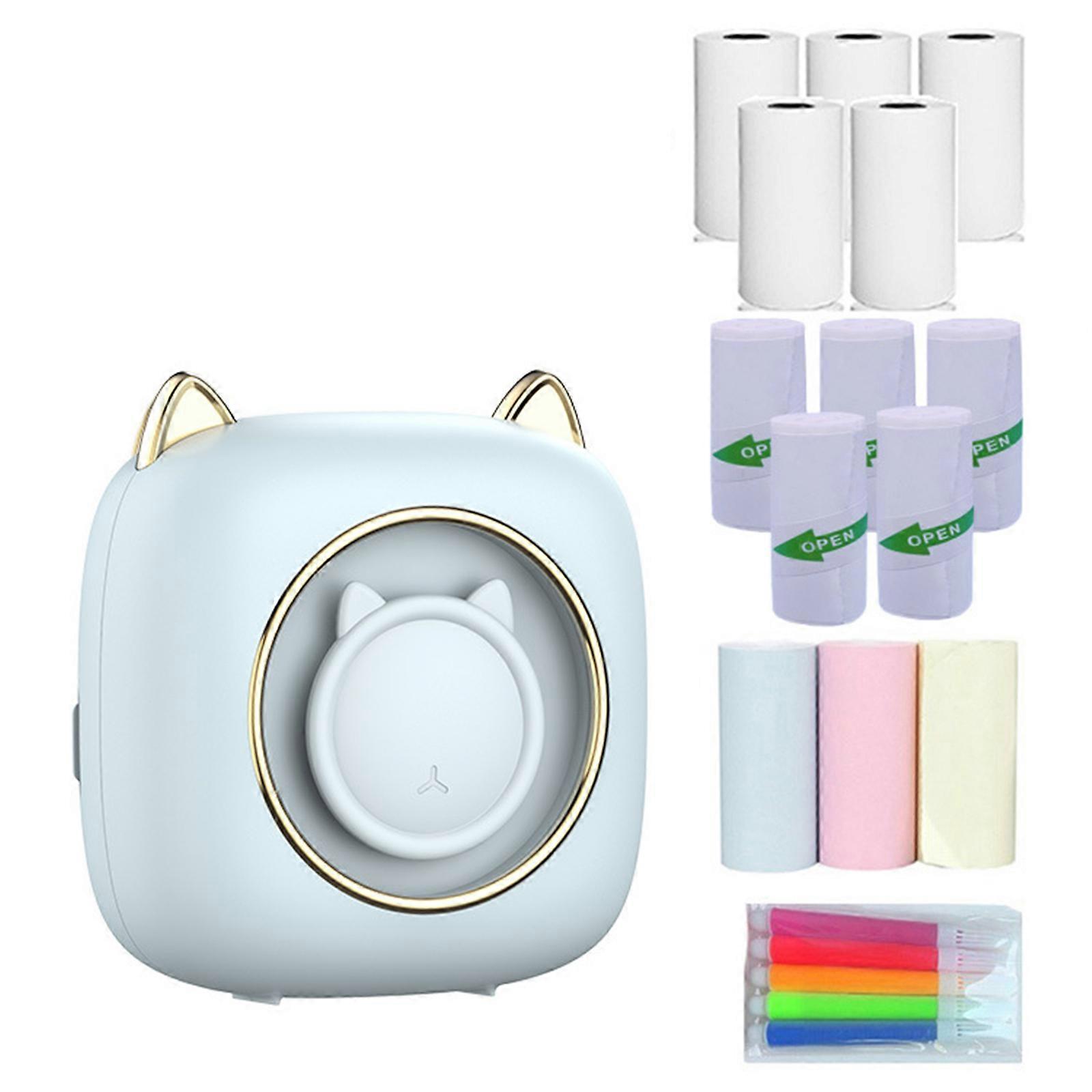 Mini Printer for Mobile, Photo Printer, Portable Mini Bluetooth Printer Thermal Printer, Wireless Thermal Printer with 7 Color LED, Mobile Printer Pho