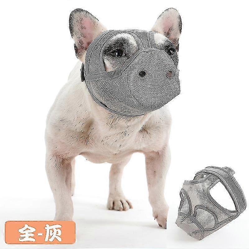 Short Snout Dog Muzzles,bulldog Muzzle Adjustable Breathable Mesh Dog Muzzle For Briting Chewing