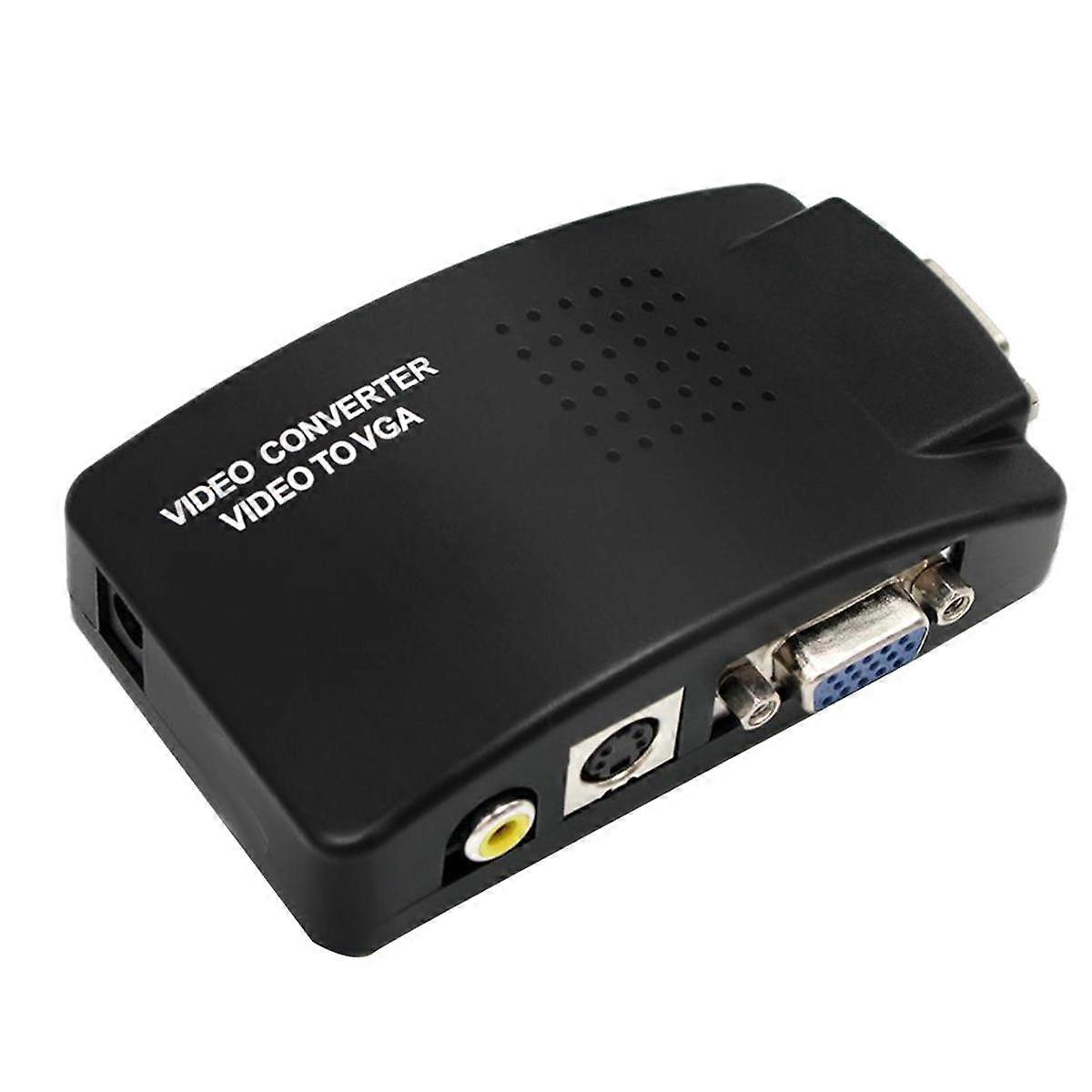 Svideo AV to VGA Converter Adapter Composite RCA AV CVBS in VGA Out 1080P for TV to PC Monitor HDTV
