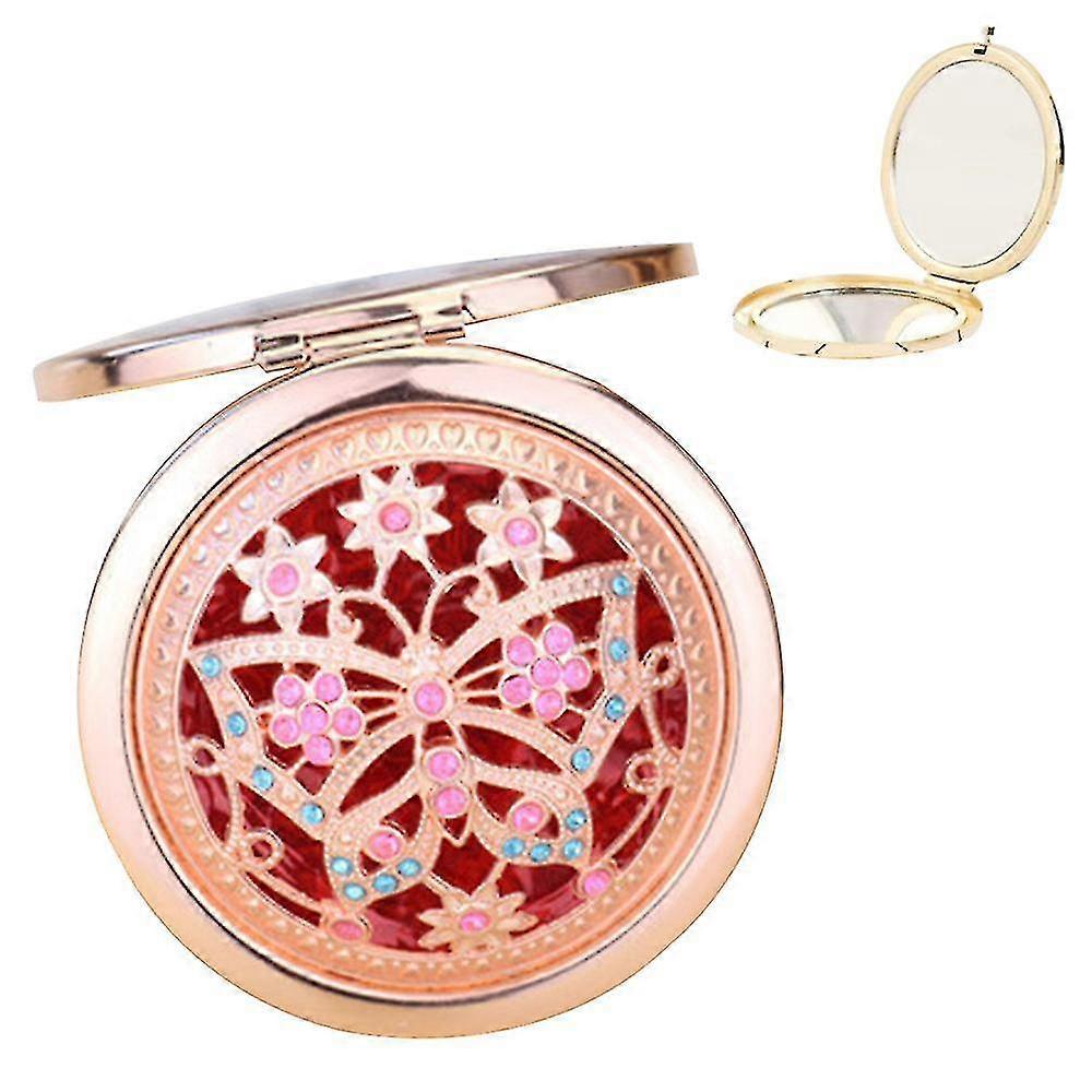 Compact Mirror, Round Small Make-up Mirror In Retro Print