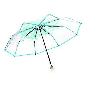 Umbrella Three-folding Rain-proof Transparent Outdoor Durable Folding Sunshade for Shopping-ZZY