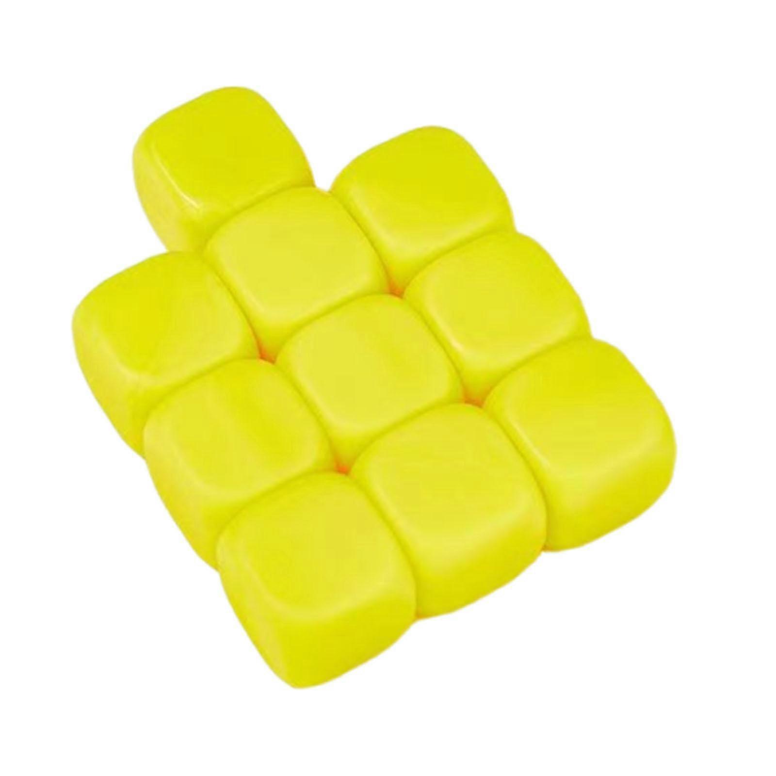 10Pcs 16mm Blank Dice Six Sided Dice for Board Games Custom Making Classroom Yellow