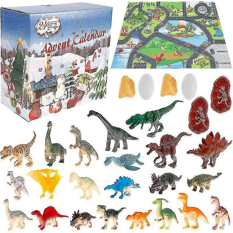 24pcs Dinosaur Models Toy Gift Box Christmas Advent Calendar Dinosaur Toy Blind Box 24 Days Countdown Calendars