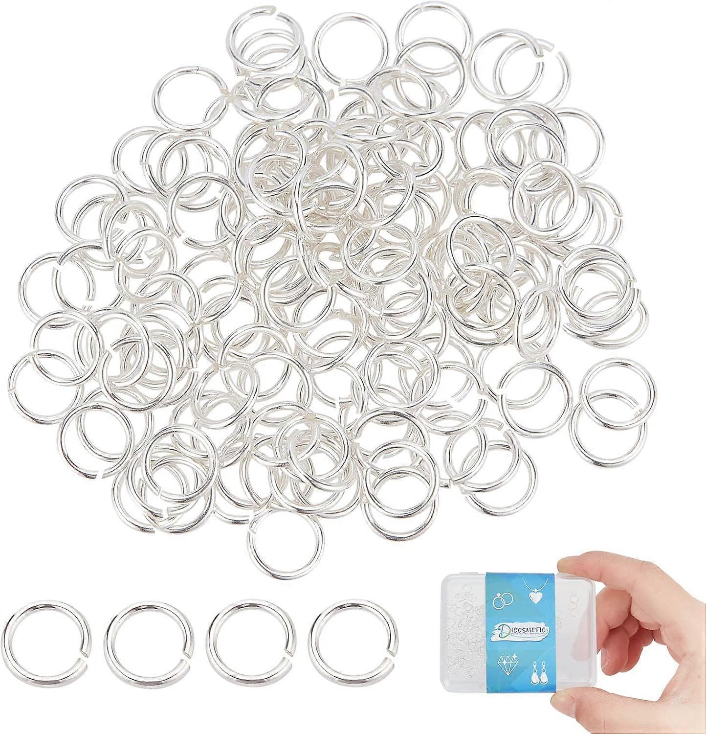 150Pcs 925 Sterling Silver Jump Rings 4mm Open Jump Rings Small Ring Connectors Split Rings Set Circle Connect Clasps Jewellery Making Findings for DI