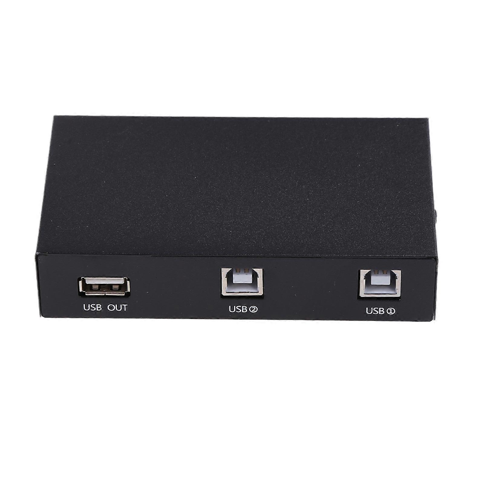 2 in 1 Out USB Print Sharer, 2 USB 2.0 Ports Splitter Sharing Device Switch Box