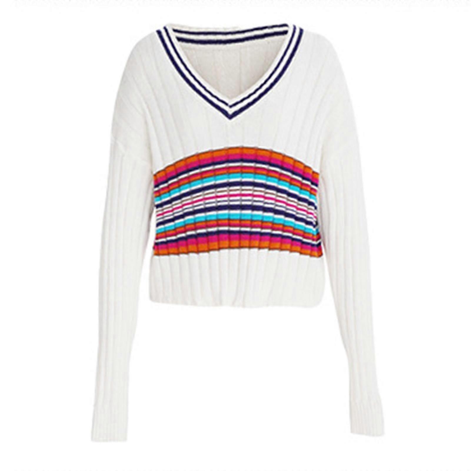 Woman V-neck Knit Sweater Comfortable And Charming Top Suitable For Going Beach Side Wear