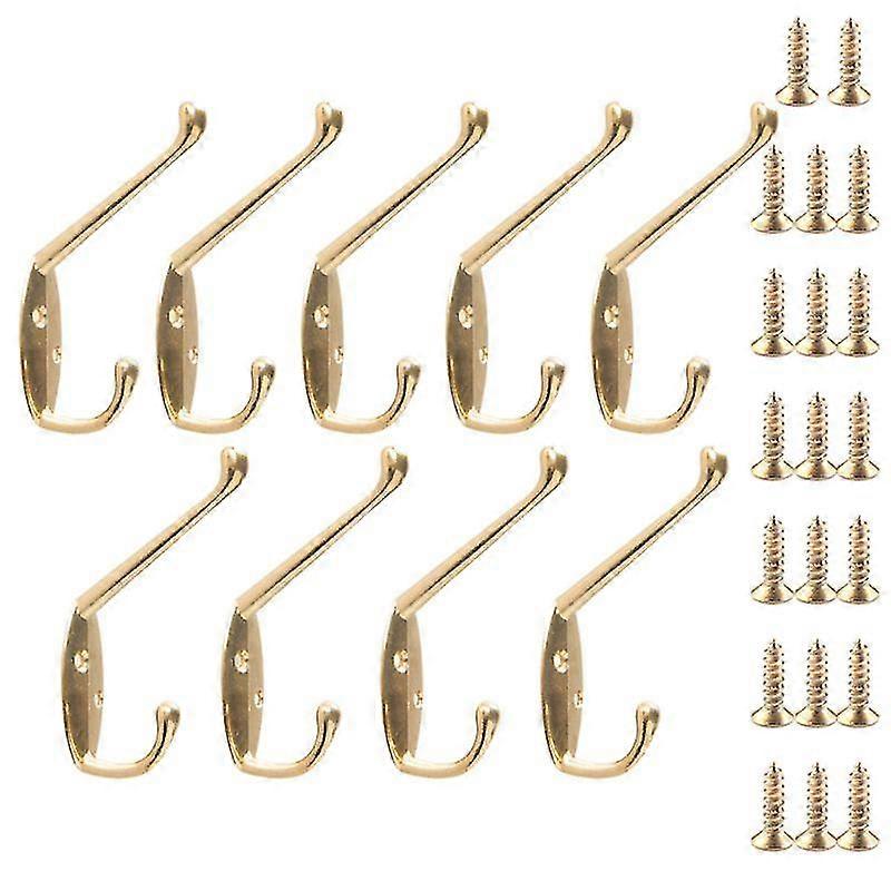 9pcsset Zinc Alloy Coat Hooks Heavy Duty Wall Mounted Hat Coat Hanger Hook With Screws