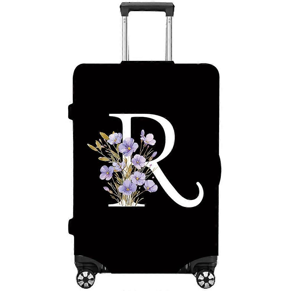 Printed Polyester Luggage Cover Elastic Travel Suitcase Protector Letter R 760x520mm
