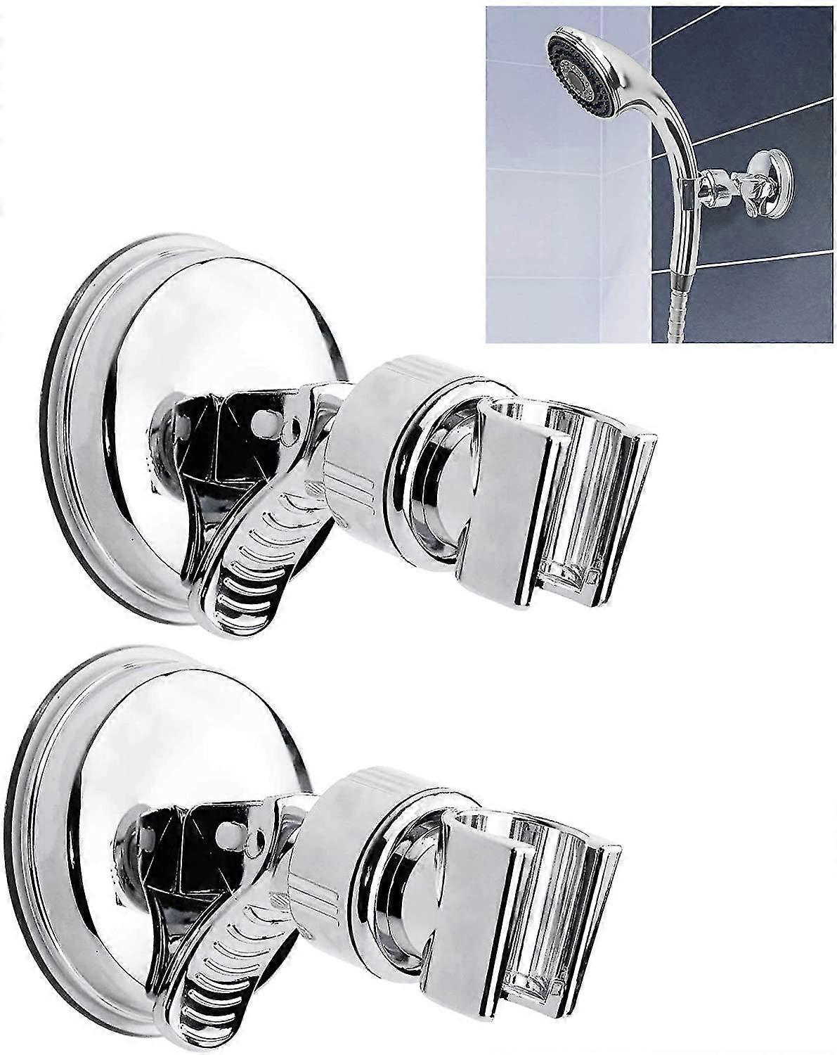 2pcs Adjustable Shower Holder Bracket Suction Hose Hook No Drill Waterproof Shower Head