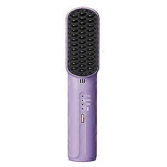 Portable Hair Straightener Brush Cordless Hair Straightener Brush Rechargeable Hair Straightening Brush Anti-scald Hair Straightener Comb For Travel -