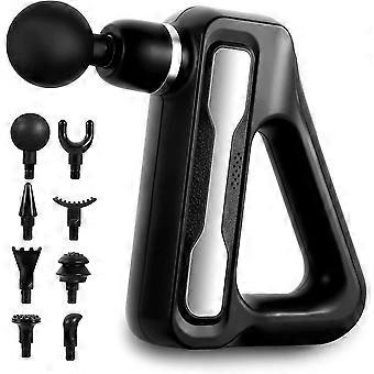 Massageador portátil de percussão portátil portátil com poderosas 32 velocidades e 8 cabeças de massagem para ombro, pescoço, costas, varinha, músculo da perna P