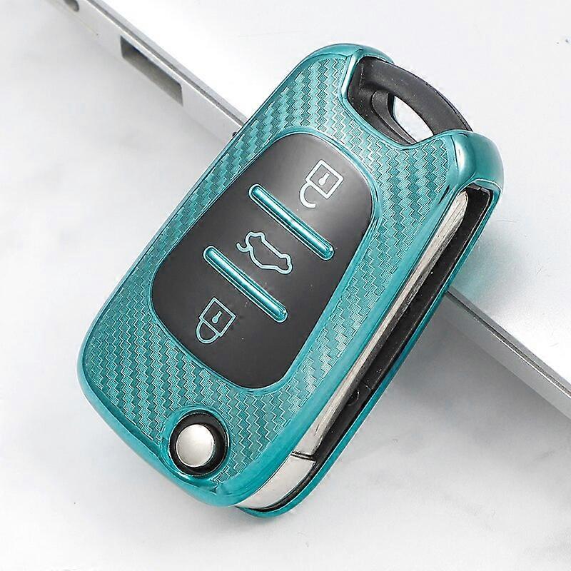 Carbon Fiber TPU Car Key Cover Case for Hyundai I20 I30 Ix35 Solaris Elantra Accent for Kia Ceed K2 K5 Sportage Key Blanks