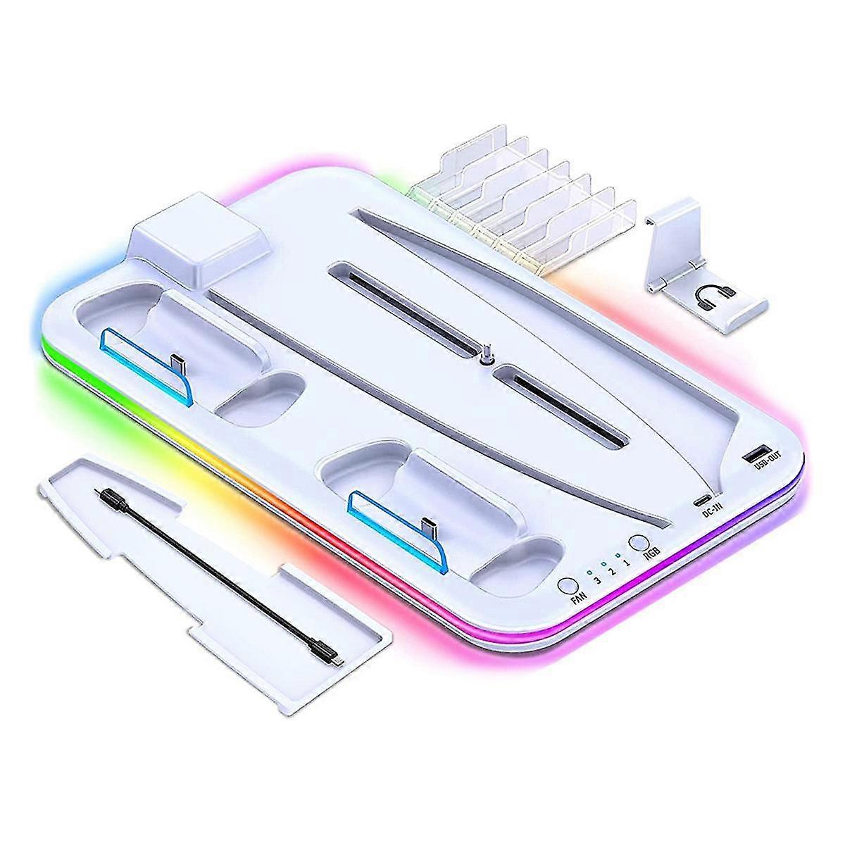 3 Modalità Led Ventola Di Raffreddamento Per Stand 2 Controller Dock Di Ricarica Per Disco/digitale Rgb Luce Fredda Bianca