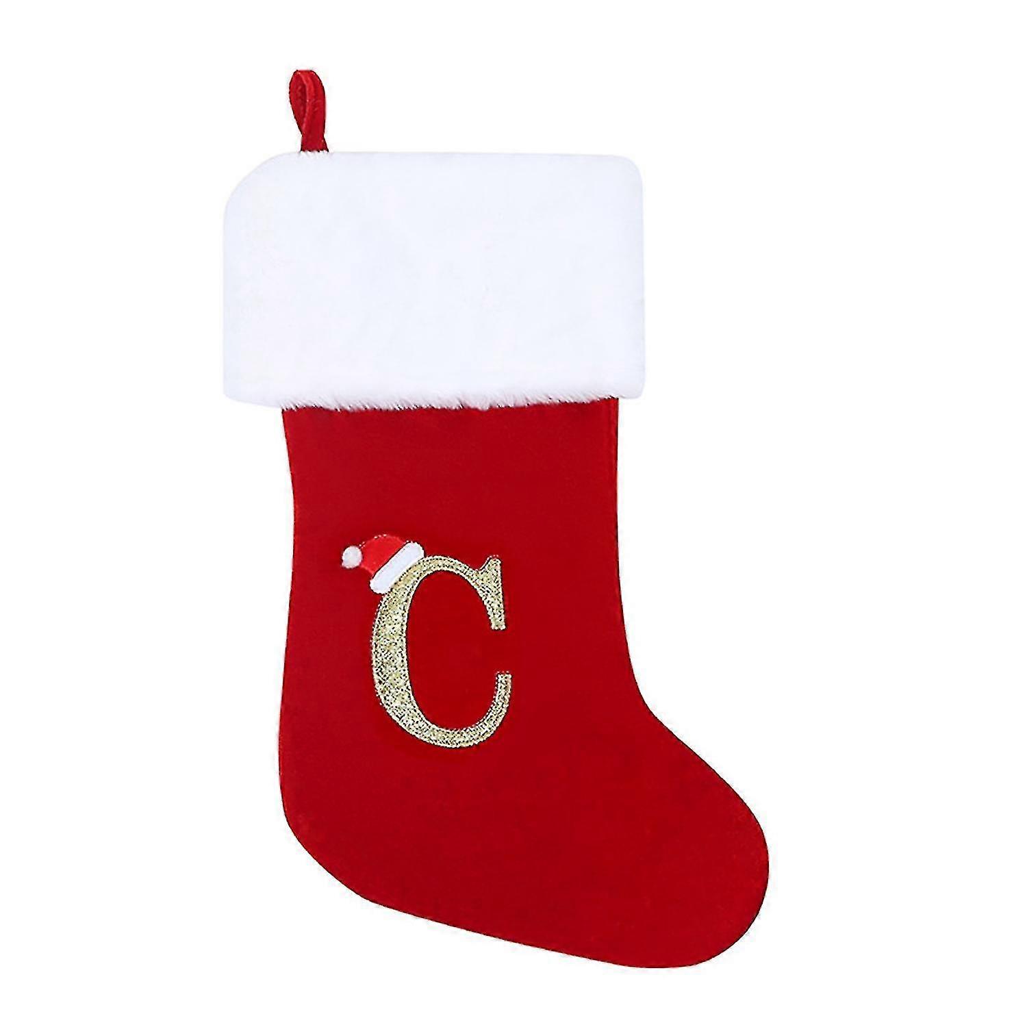 Christmas Stocking Nordic Letter Print Exquisite Workmanship Alphabet Letters Christmas Stocking For