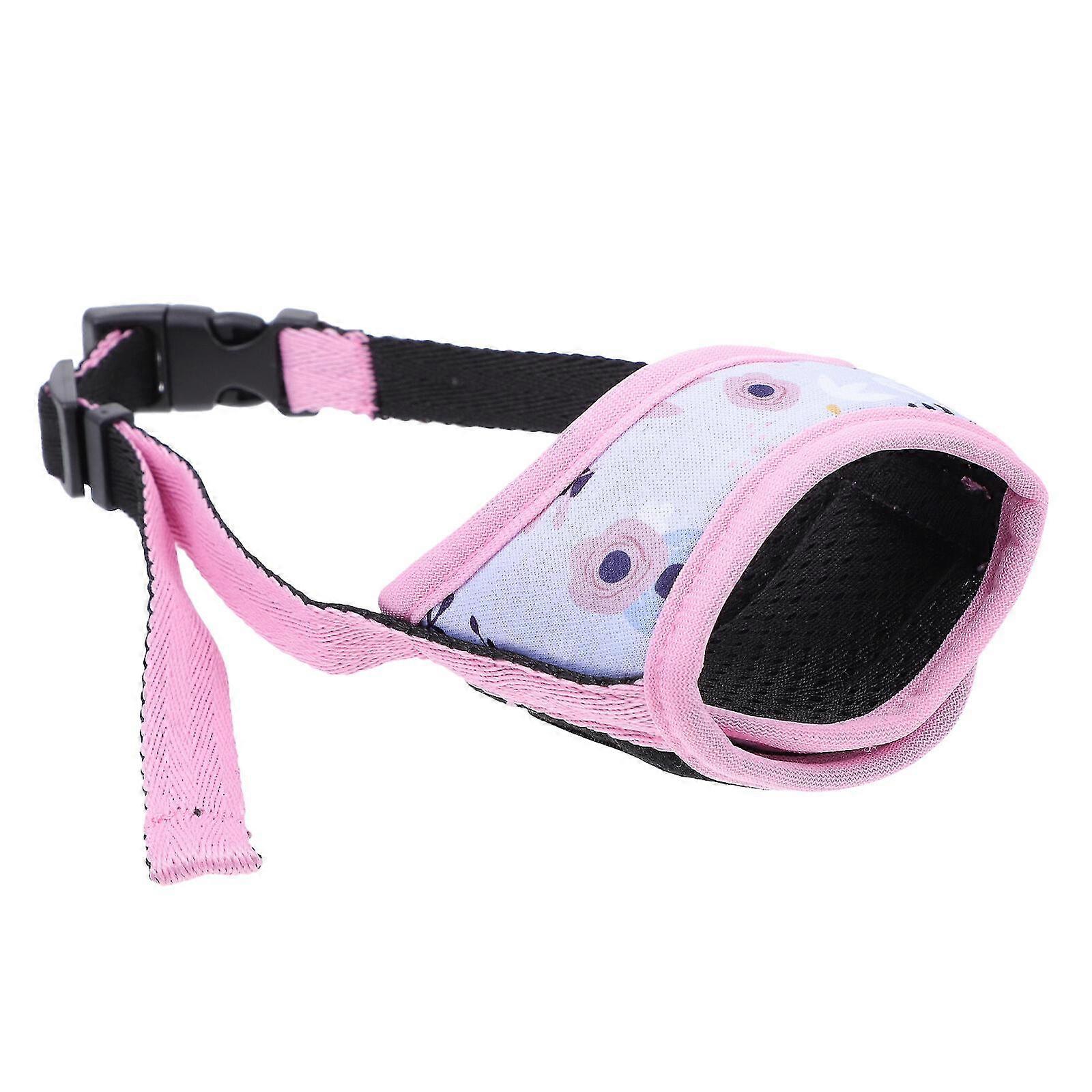 Adjustable Anti-bite Dog Muzzle Pink Rose S Breathable Dog Muzzle Dog Muzzle