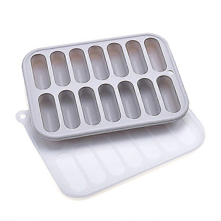 3x Gray Silicone Ice Cube Tray, Ice Cube Mold with Lids, Sausage and Hot Dog Mold, Dishwasher and Oven Safe, Suitable for Water Bottles