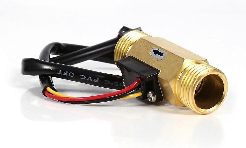 Water Flow Sensor Flow Meter Fluid Meter Water Flow Switch 60mm G1/2 in Copper Wire Liquid Meter 1-30L/min