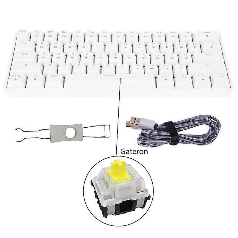 SK61 Mini Portable 60% Mechanical Keyboard Gateron optical Switches RGB Backlit Hot Swappable Wired Gaming Keyboard for PC Mac