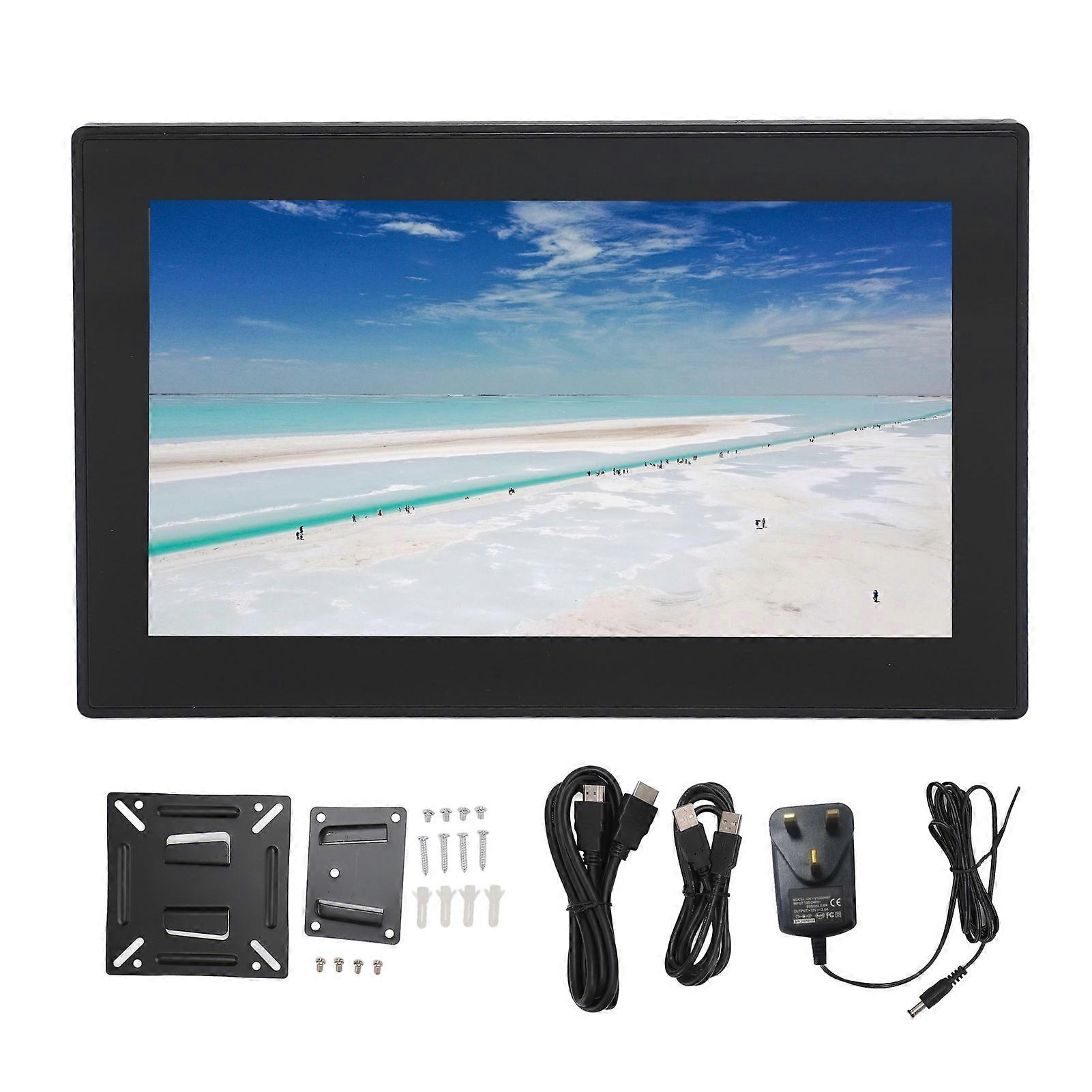 13.3 Inch Wall Mountable Monitor 1920x1080 IPS 16:9 Support VGA HD Multimedia Interface Industrial 10 Point Multi Touch Monitor UK Plug