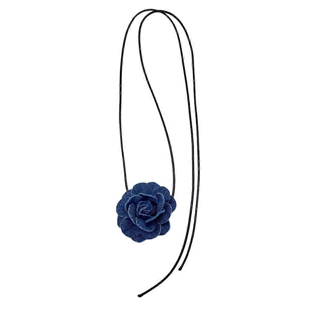 Rose Pendant Collarbone Chain Simple Cold Wind Adjustable Wax Rope Necklace