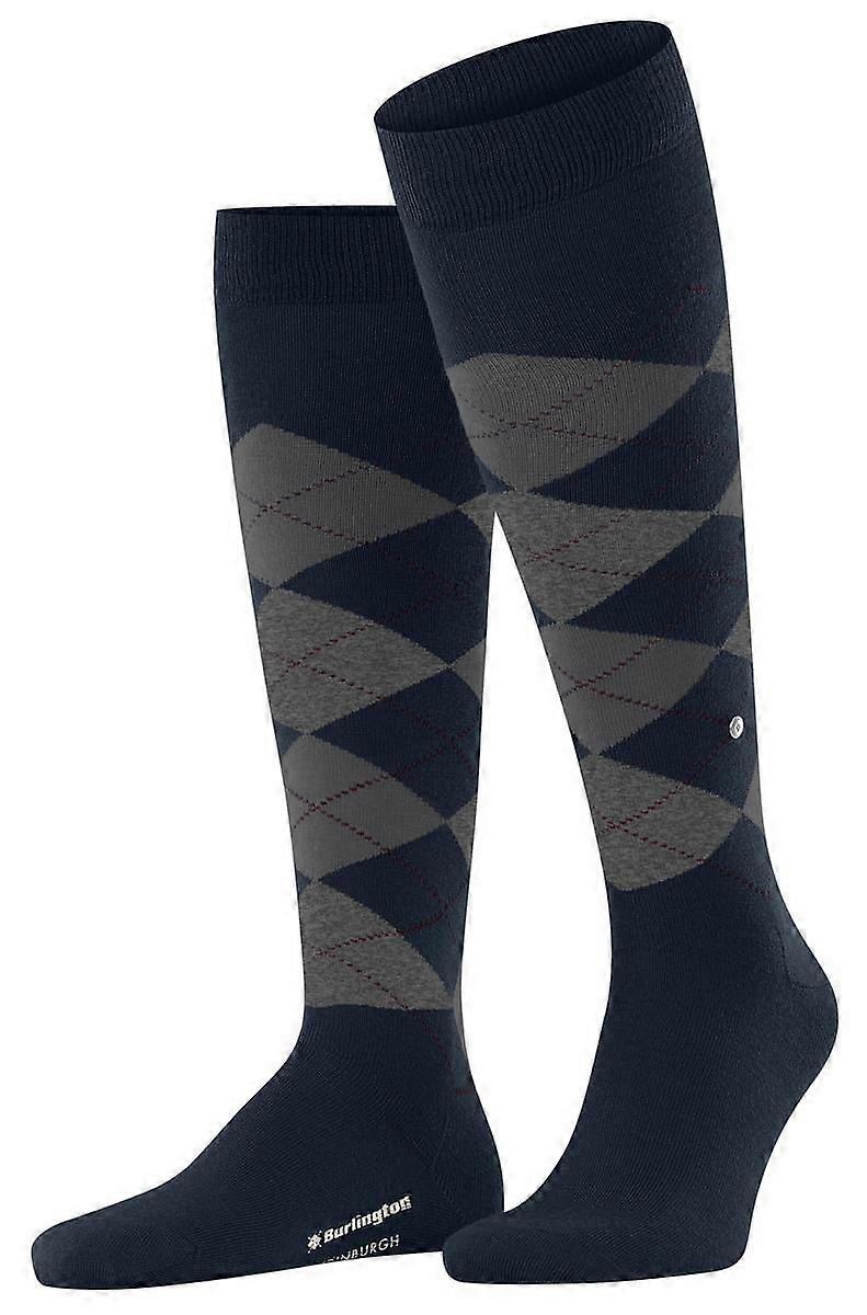 Burlington Edinburgh Knee High Socks - Marine Blue