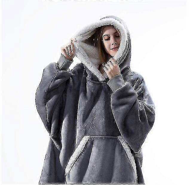 Oversized hoodie κουβέρτα φορετό αρνί βελούδινη τεμπέλικη κουβέρτα