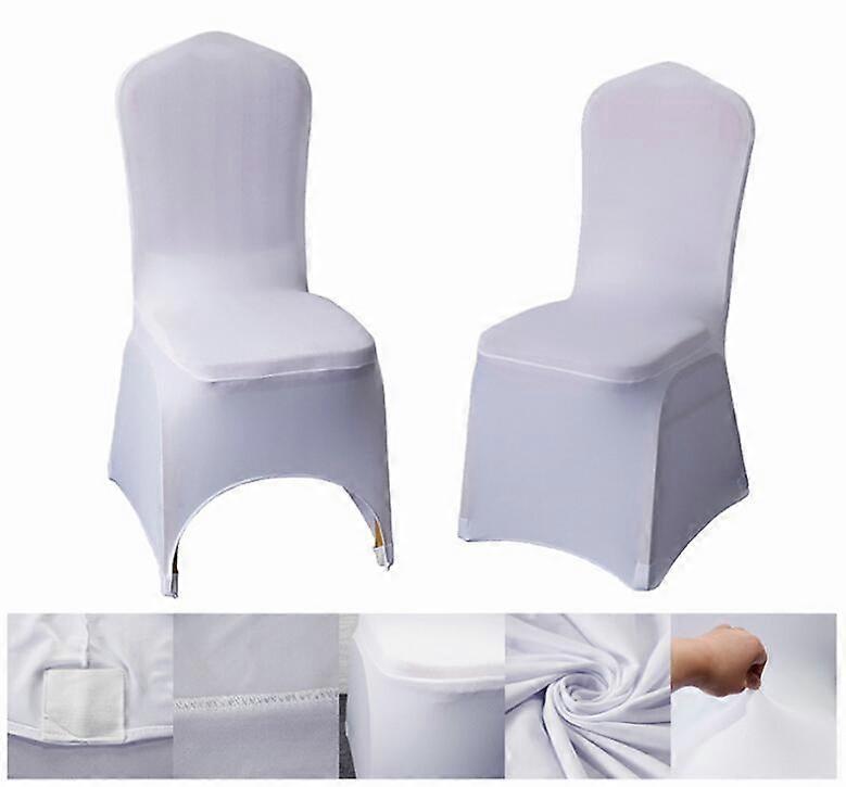 10PCS άσπρα καλύμματα καρεκλών για το γάμο και το συμπόσιο