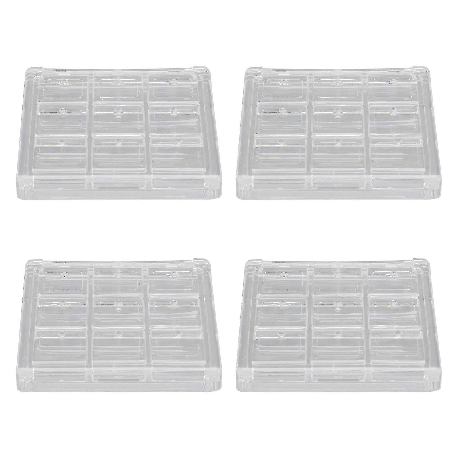 4 Pcs Makeup Gadgets Loose Powder Container Makeup Eyeshadow Box Empty Blush Case Compartment Eye Shadow Box