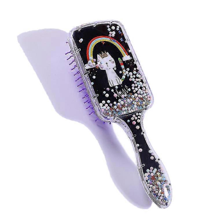 Cartoon airbag comb transparent printing massage rainbow comb