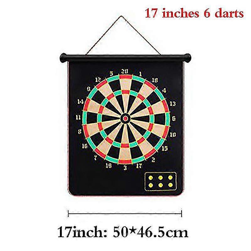 Double-sided Magnet Dart Set 17 Inch Safety Flocking Leisure Game Dart Board V