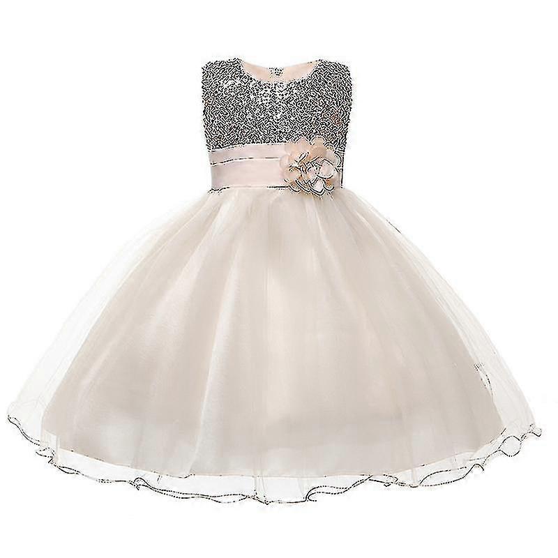 Kız Elbiseler Payetli Çiçek Parti Elbisesi Nedime Gelinlik Tül Balo Elbisesi