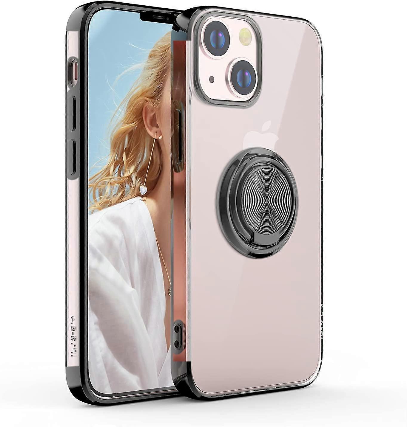 Compatible with iPhone 13 Pro Max Case, Ultra Slim Soft TPU Cover Built-in Rotatable Ring Kickstand Fit Magnetic Car Mount for iPhone 13 Pro Max 6.7 i