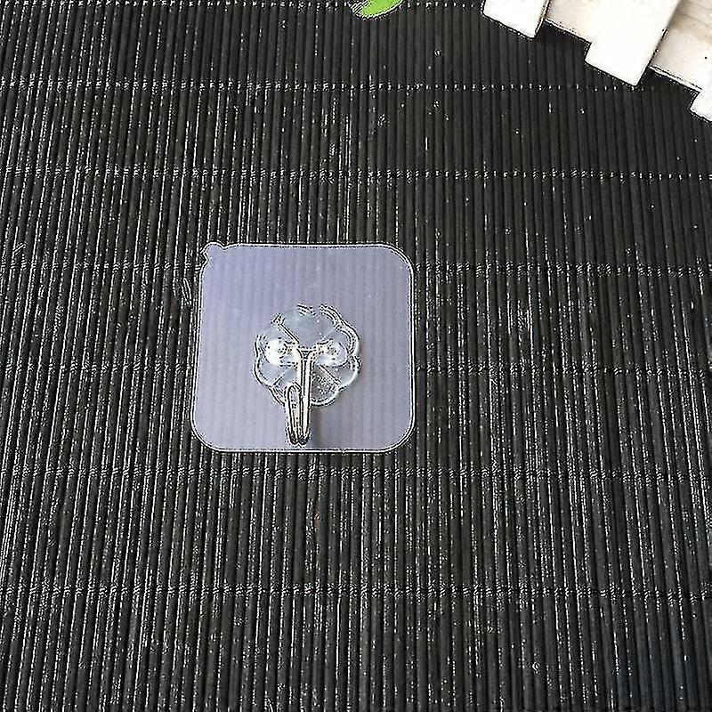 30pcs Waterproof Transparent Adhesive Powerful Sticky Hooks Non-marking Hooks Wall Bathroom Creative Sticky Hooks Behind Doors 6*6cm High Quality