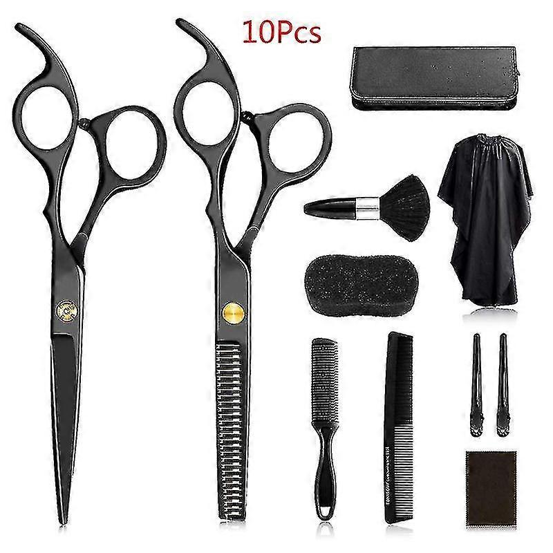 10pcs Hair Scissor 6 Inch Barber Hairdressing Cutting Professional Shear Stainless Steel Thinning Scissor Barbershop Sal