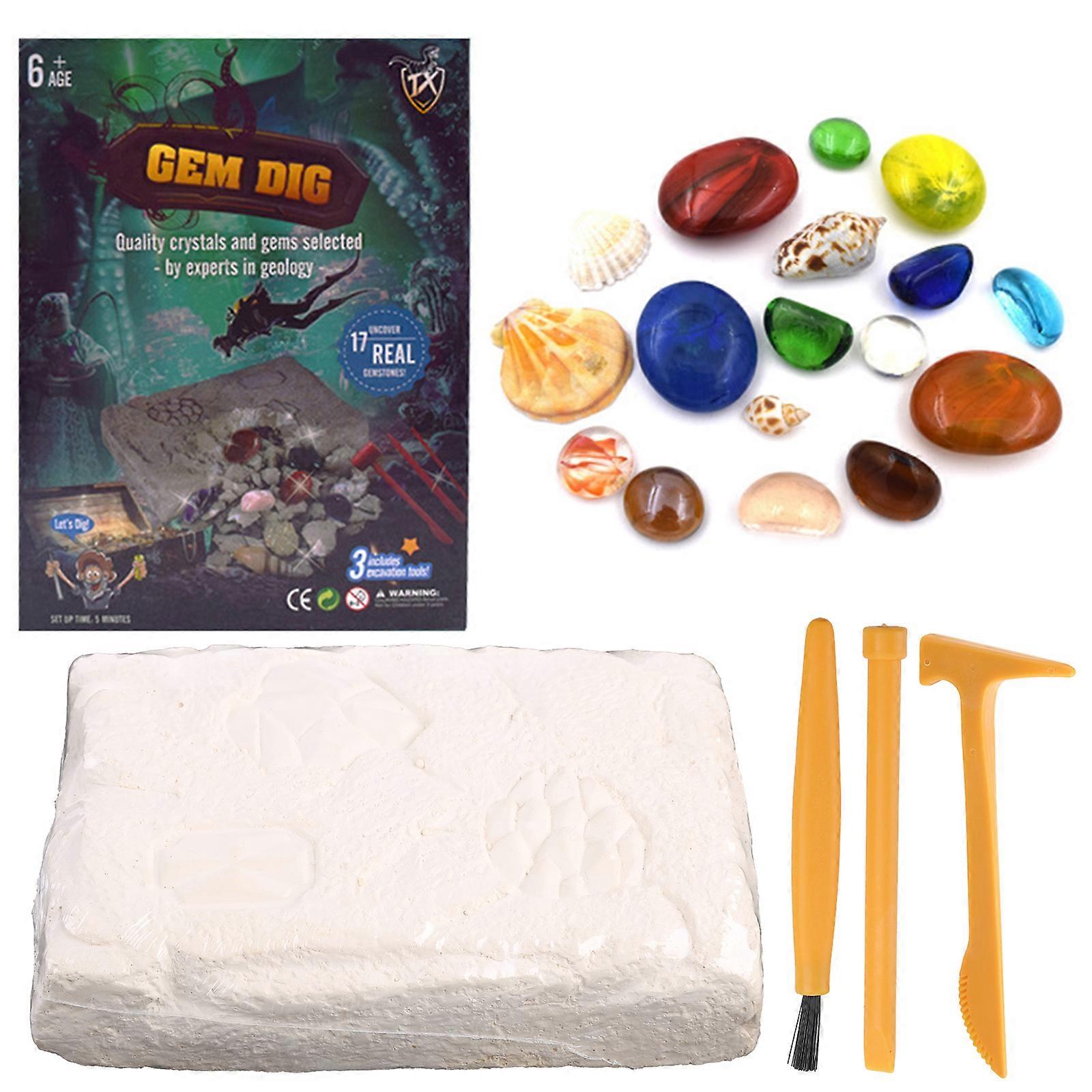 6.69x4.33x1.38in Kids Funny Digging Gem Kit Interactive Toy Portable Game Set